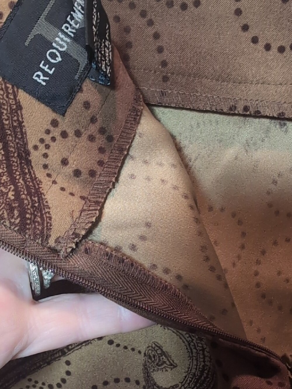 Requirements Brown Paisley & Geometric Midi Pencil Skirt - Picture 4 of 4